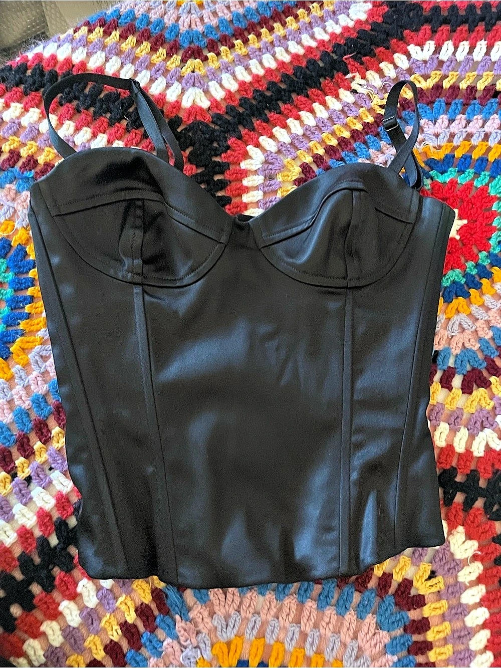 Wilfred Shine Bustier Black Corset Bodysuit Size 2XS